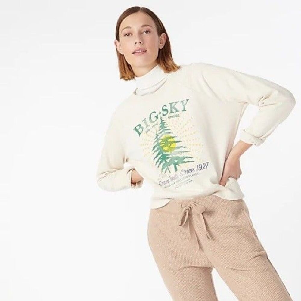 J.Crew "Big Sky Farm Seeds" Tree Graphic Sweatshirt Sz M